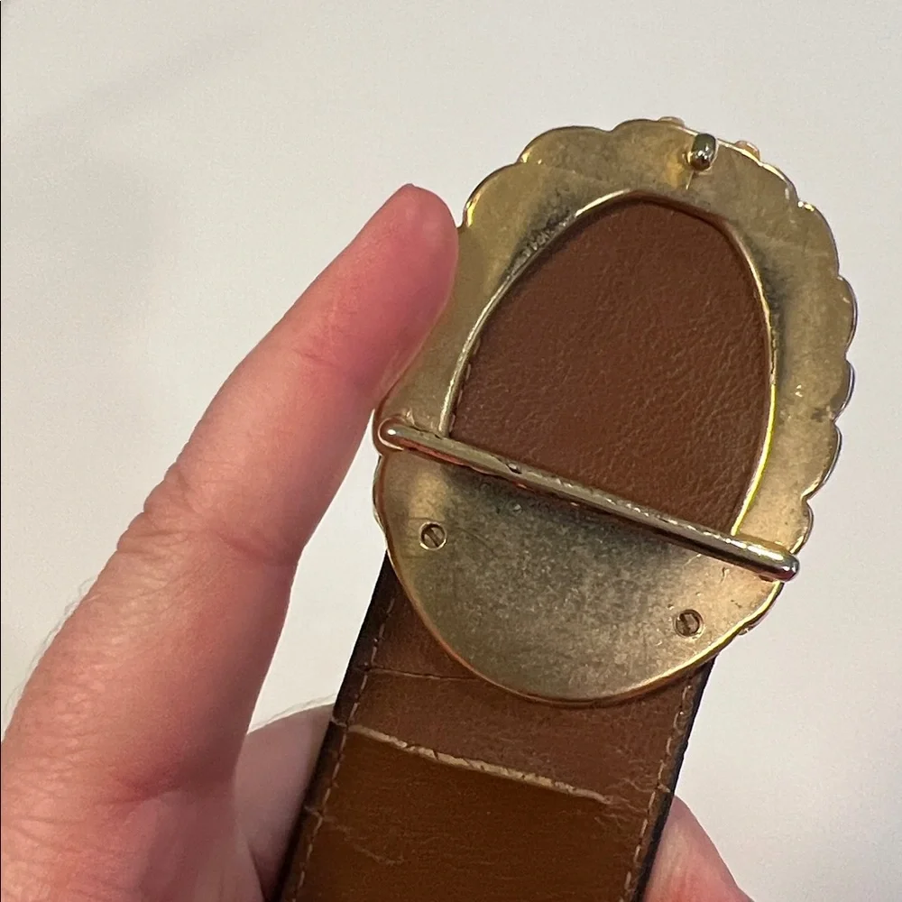 CIPRIANI - black pig suede belt, gold buckle, vintage, L